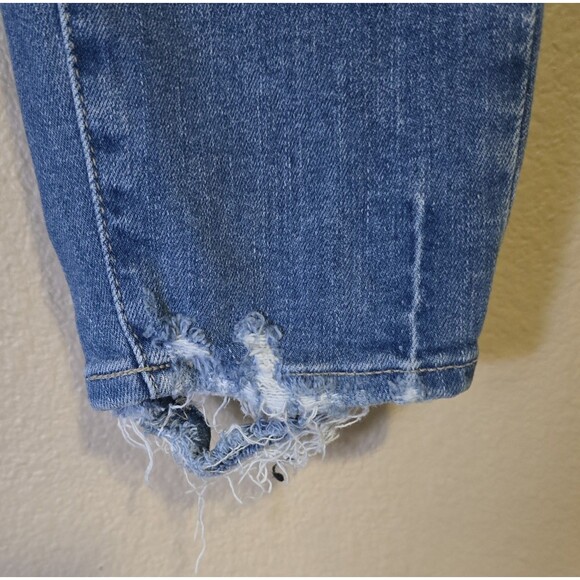 Paige Hoxton Crop Mid Rise Ultra Skinny Jeans Raw Distressed Hem Women's Size 25 - Picture 9 of 10